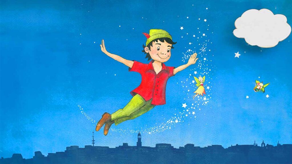 Adventszeit mit Kindern in Hamburg: Peter Pan im St. Pauli Theater; Zeichnung von Peter Pan